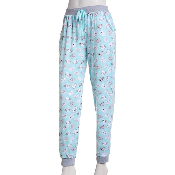 Juniors Pillow Talk Cat Faces Jogger Pajama Pants