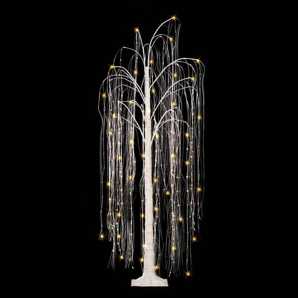Puleo International 6ft. Pre- Lit LED Outdoor Willow Tree