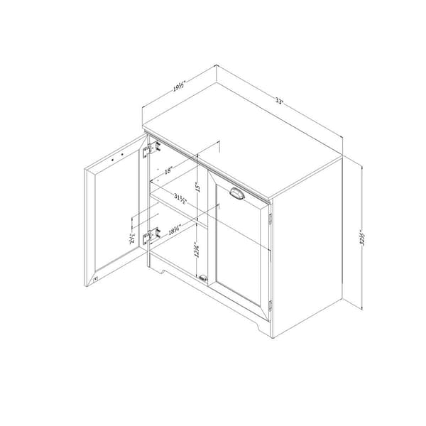 South Shore Harma Pure White 2-Door Storage Cabinet