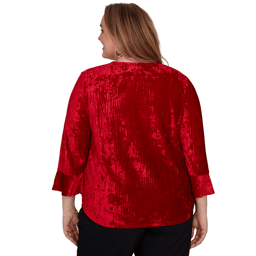 Plus Size Alfred Dunner Dinner Theater Crushed Velvet Blouse