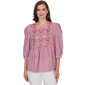 Plus Size Alfred Dunner Hothouse Florals Embroidered Placket Str - image 1