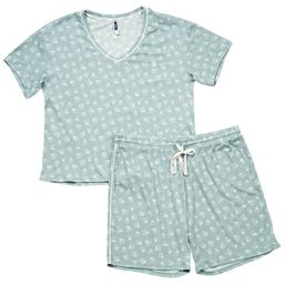Plus Size IZOD® Short Sleeve Ditsy Bermuda Pajama Set