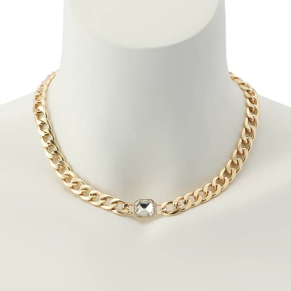 Steve Madden Gold Stone Collar Necklace