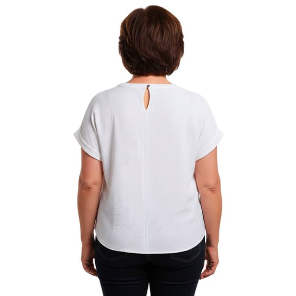 Plus Size Cocomo Short Sleeve Coastal Sea Scene Airflow Blouse