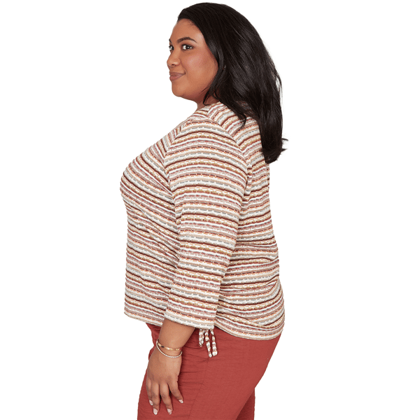 Plus Size Alfred Dunner Spice Market Splice Stripe Ruched Blouse