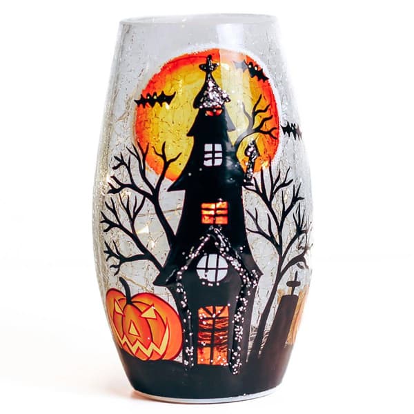 A Cheerful Giver(R) Haunted House Short Vase with LED Lights - image 
