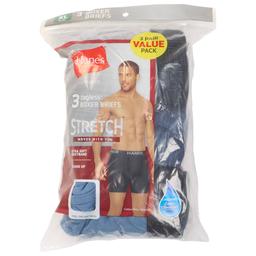 Mens Hanes Ultra Cotton Stretch Boxer Briefs - Grey/Blue