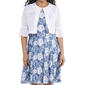 Womens Perceptions Floral Print Dress w/ Ruffle Sleeve Jacket - image 3