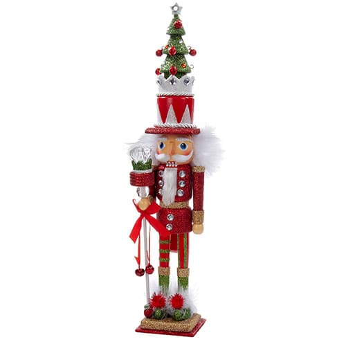 Kurt S. Adler 15in. Hollywood(tm) Red & Green Tree Hat Nutcrack - image 