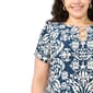 Plus Size MSK Short Sleeve 3 O-Ring Damask Shift Dress - image 5