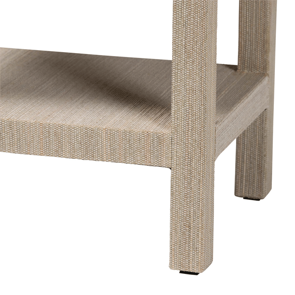 bali & pari Sebastian Grasscloth Scalloped End Table