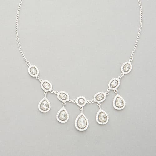 Rosa Rhinestones Silver & Crystal Collar Necklace