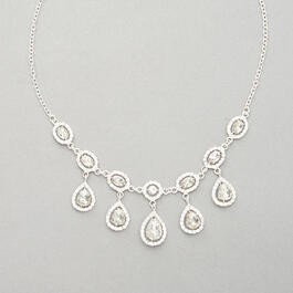 Rosa Rhinestones Silver & Crystal Collar Necklace