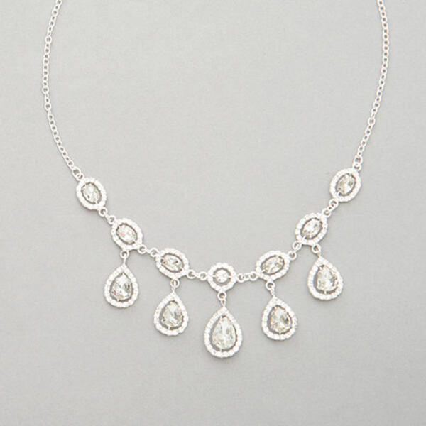 Rosa Rhinestones Silver & Crystal Collar Necklace - image 