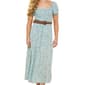Juniors Wallflower Floral Gauze Smocked Bodice Belted Maxi Dress - image 4