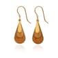Silver Forest Gold-Tone & Orange Layered Teardrop-Shaped Earrings - image 1