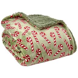 Mountain Ridge Sweet Stripes Print to Sherpa Throw