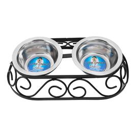 Indipets Wrought Iron Oval Crown Double Diner Feeder