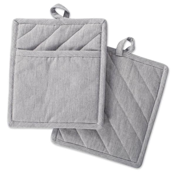 DII(R) Solid Chambray Pot Holders - Set of 2 - image 