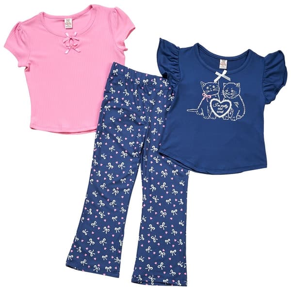 Girls (4-6x) Sweet Butterfly(R) 3pc. Kitty/Bows Tops & Legging Set - image 