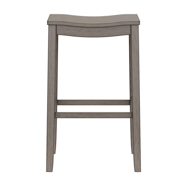 HH2 Home Fiddler Grey Backless Bar Height Stool with Saddle Seat