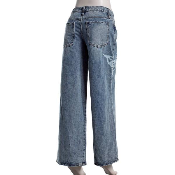 Juniors YMI® Joey Baggy Fit Butterfly Wide Leg Jeans