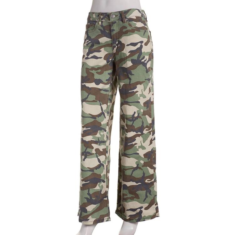 Juniors Madden Girl 90''s Wide Leg Twill Camo Pants