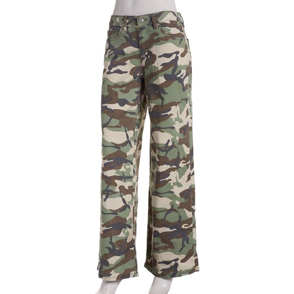 Juniors Madden Girl 90''s Wide Leg Twill Camo Pants - image 