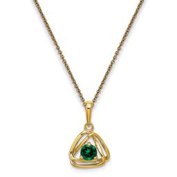 Gemstone Classics(tm) 14kt. Yellow Gold Emerald Pendant Necklace