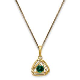 Gemstone Classics&#40;tm&#41; 14kt. Yellow Gold Emerald Pendant Necklace