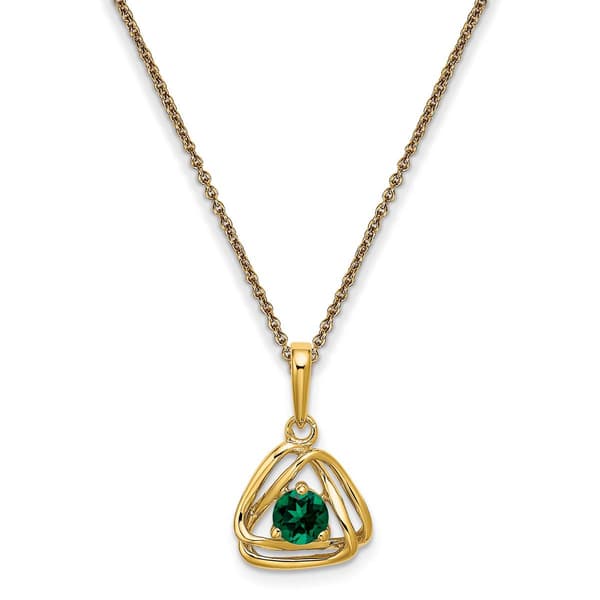 Gemstone Classics&#40;tm&#41; 14kt. Yellow Gold Emerald Pendant Necklace - image 