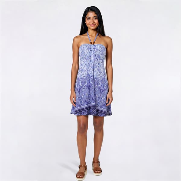 Juniors Madden Girl Paisley Yum Border Babydoll Halter Dress - image 