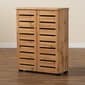 Baxton Studio Adalwin Oak Brown Wood 2-Door Shoe Storage Cabinet - image 9