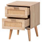 Baxton Studio Baird Oak Brown Wood/Rattan 2-Drawer Nightstand - image 2