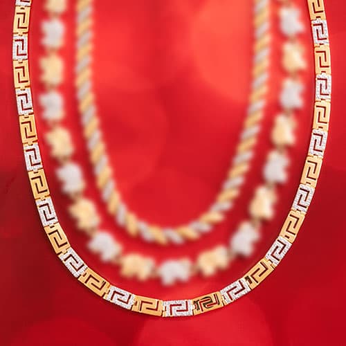 Gianni Argento Yellow Gold Plated Greek Key Necklace