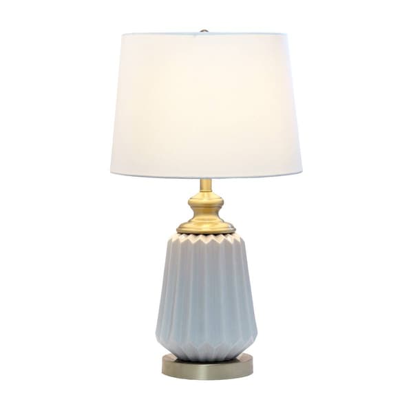 Lalia Home Classix 25in. Fluted Ceramic & Metal Table Lamp