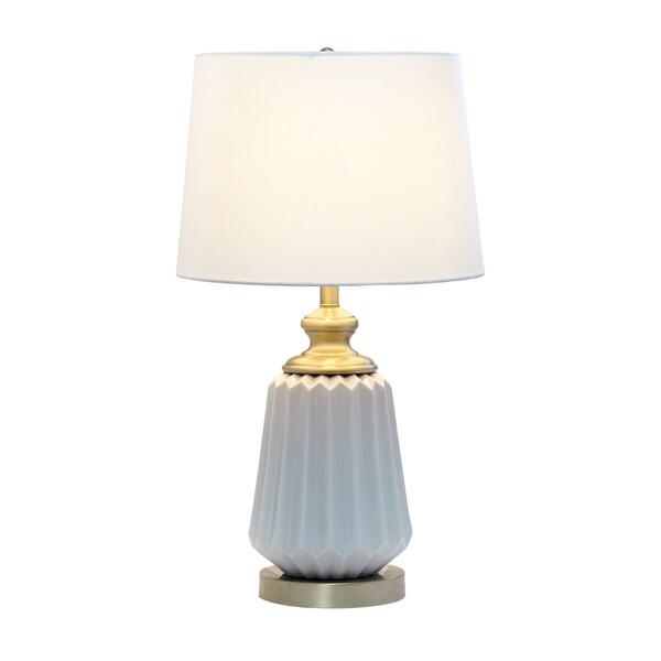 Lalia Home Classix 25in. Fluted Ceramic & Metal Table Lamp - image 