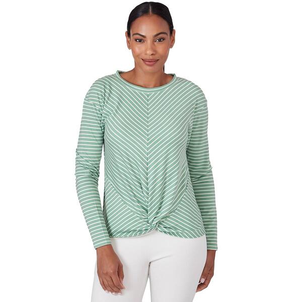 Petite Skye''s The Limit Sky And Sea 3/4 Sleeve Crew Neck Top - image 