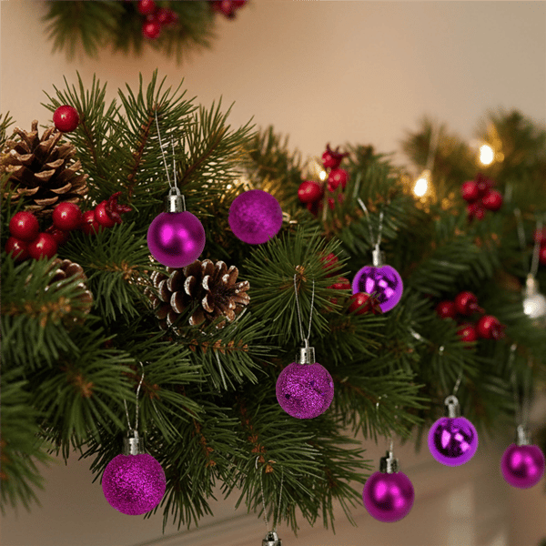 Northlight 18ct. Magenta Pink 4-Finish Christmas Ball Ornaments