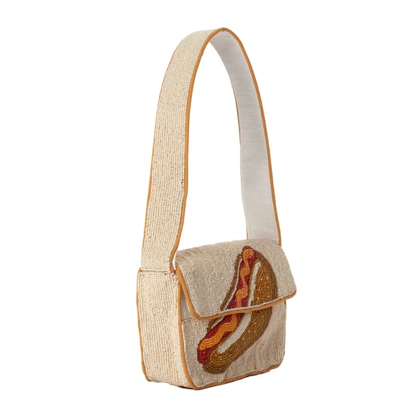 SOL and MER Beaded Hot Dog Baguette Shoulder Bag