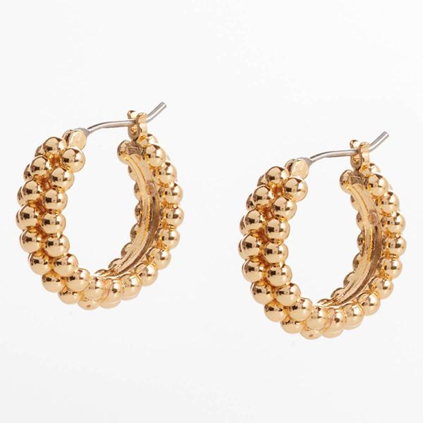 Design Collection Gold-Tone Textured Bubble Earrings - image 