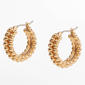 Design Collection Gold-Tone Textured Bubble Earrings - image 1