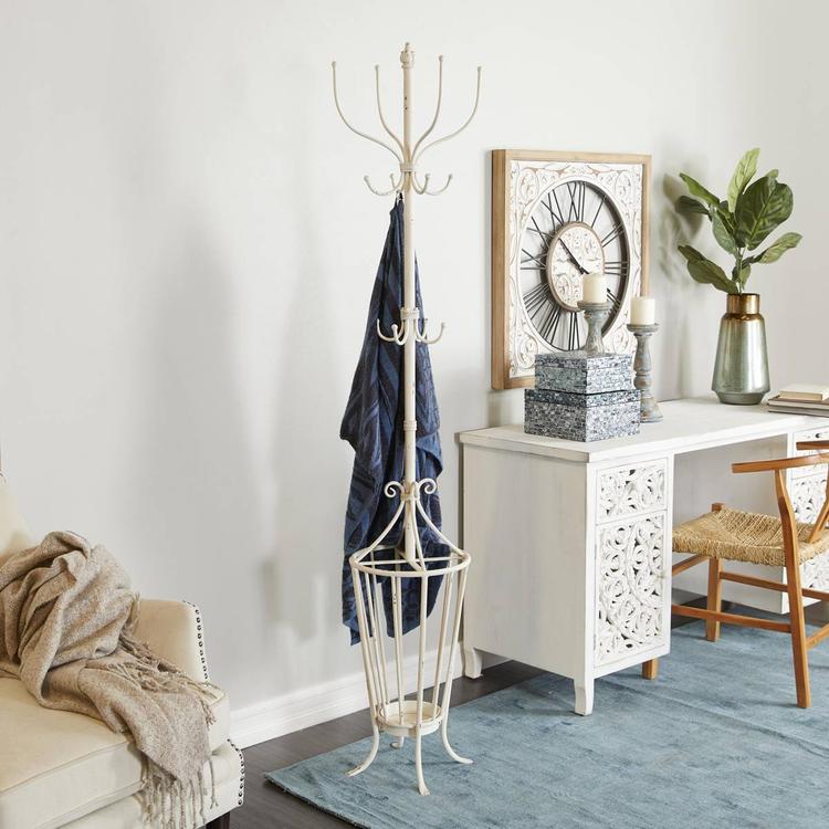 9th & Pike® Farmhouse White Metal Coat Rack