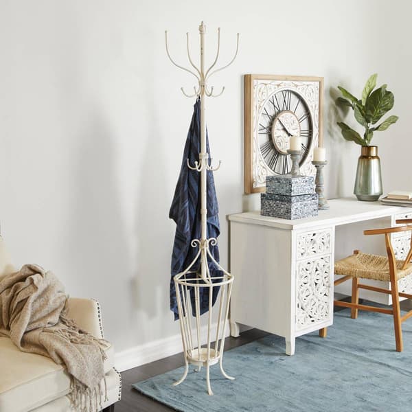 9th & Pike® Farmhouse White Metal Coat Rack
