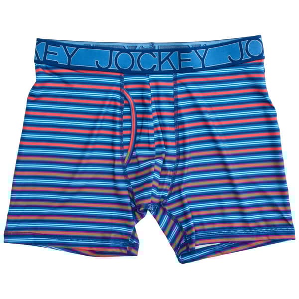Mens Jockey(R) Hanging Striped Boxer Briefs - Orange/Light Blue