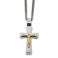 Mens Gentlemen's Classics(tm) Polished Yellow IP Crucifix Necklace - image 1