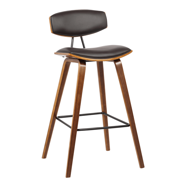 Armen Living Fox 28.5in. Bar Height Faux Leather Modern Barstool - image 