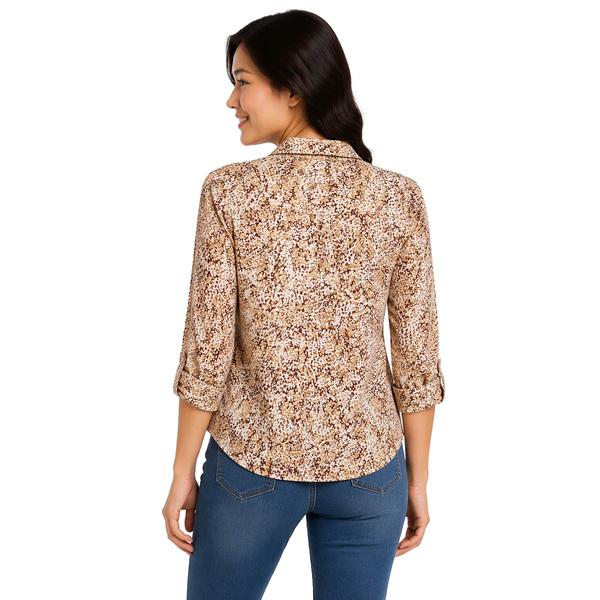 Juniors A. Byer Cheetah Portifino Button Up Blouse