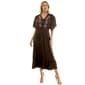 Womens Figueroa & Flower Short Sleeve Charmeuse Embroidered Midi - image 1