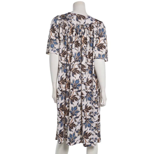 Womens Casual Time Short Sleeve Leaf Caftan Nightgown